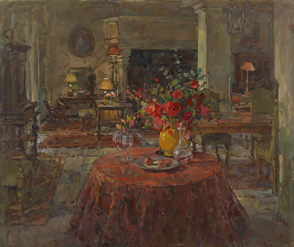 Grand Salon with Red Roses von Susan  Ryder