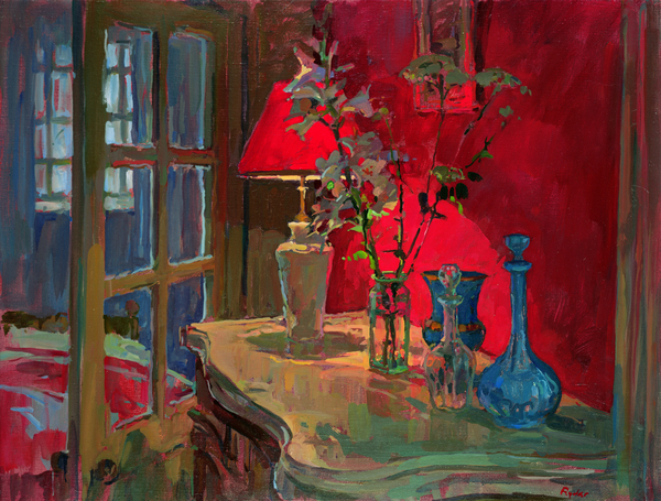 Red Lamp von Susan  Ryder