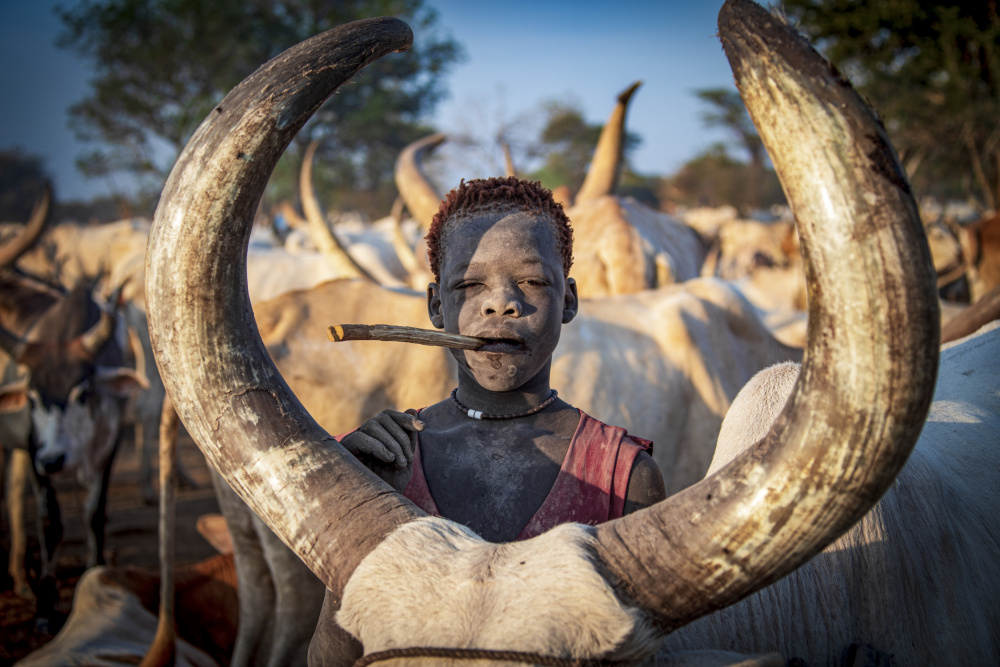 FRAME BOY-CHILDREN OF MUNDARI, SOUTH SUDAN 2021 von Svetlin Yosifov