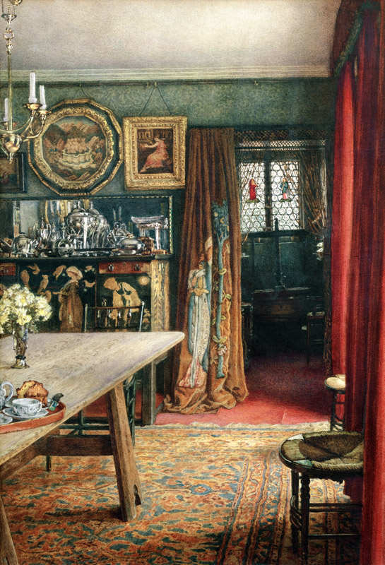 Interior view of The Grange, North End Road, Fulham home to Edward Burne-Jones (1833-98)  on von T. M. Rook