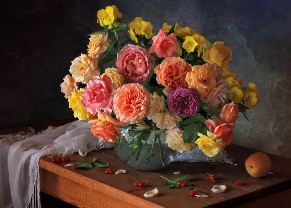 Still life with a bouquet of roses von Tatyana Skorokhod