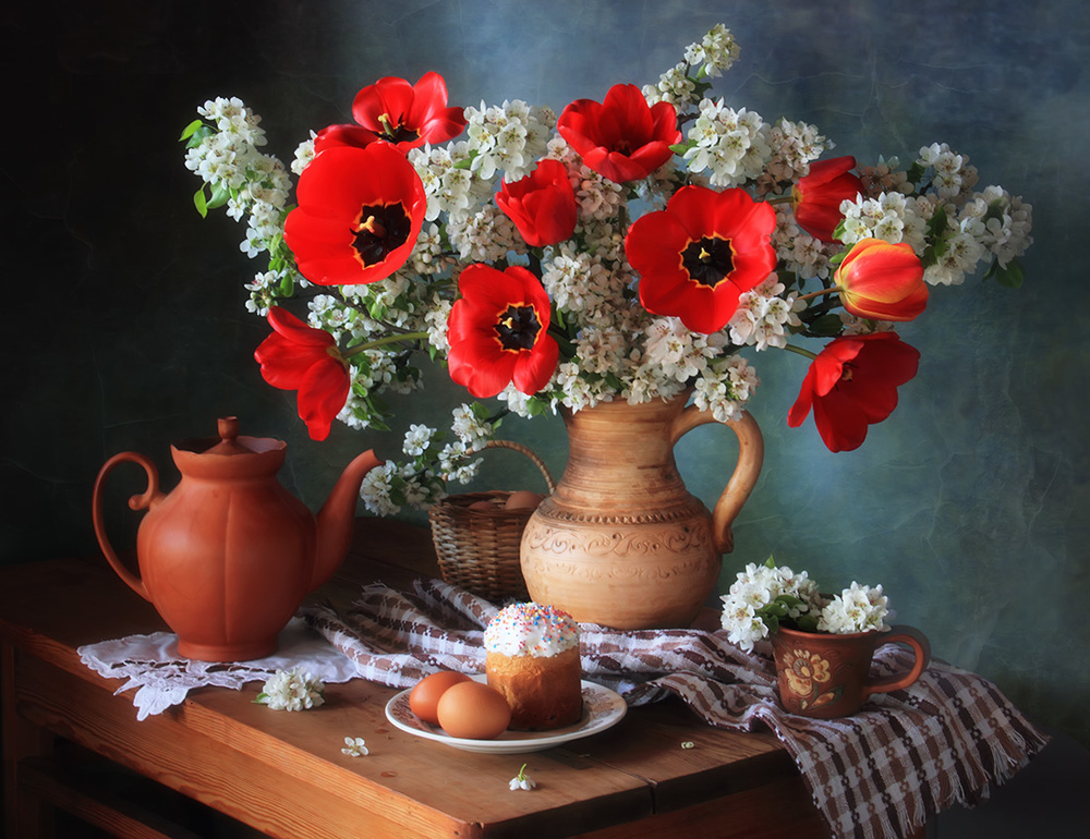 Still life with spring flowers von Tatyana Skorokhod