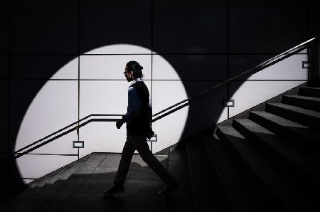 Spotlights on the stairs