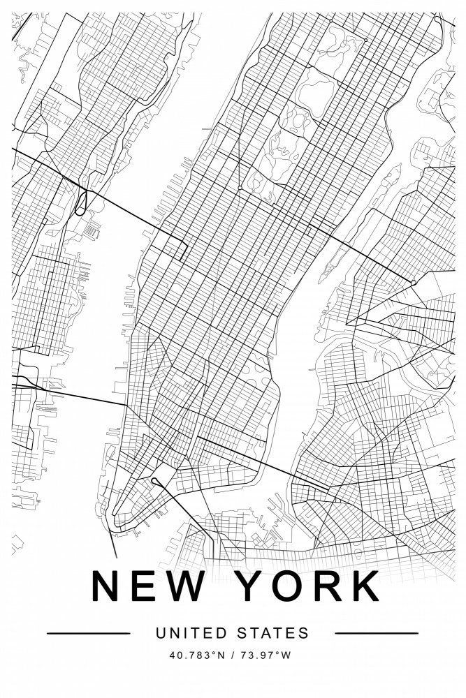 New York  Map von THE MIUUS STUDIO