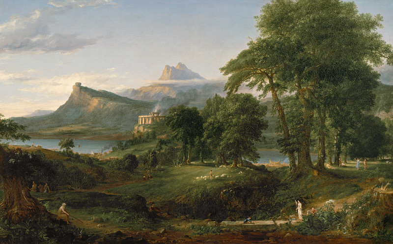 Der Weg des Imperiums: Der arkadische oder ländliche Zustand von Thomas Cole