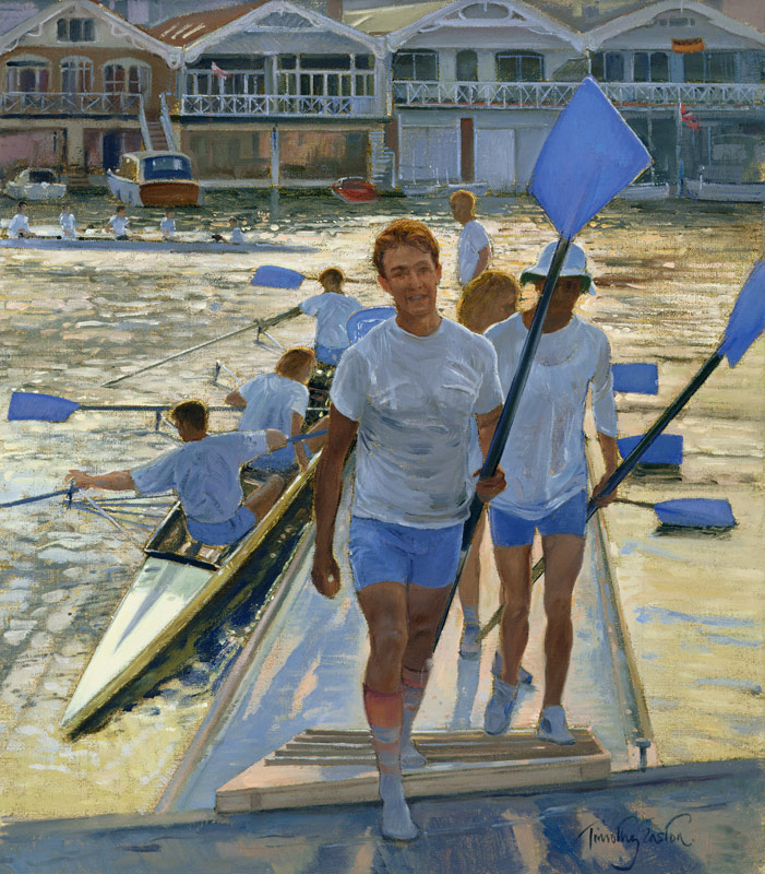 Evening Return, Henley, 1998 (oil on canvas)  von Timothy  Easton