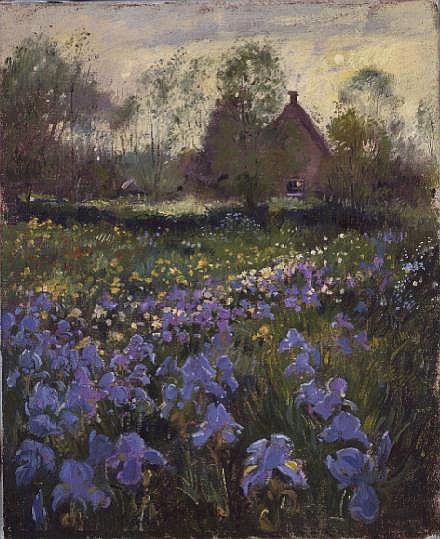 Iris Field at Nightfall, 1995  von Timothy  Easton