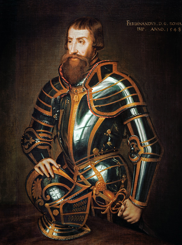 Ferdinand I. im Harnisch von Tizian (Tiziano Vercellio/ Titian)