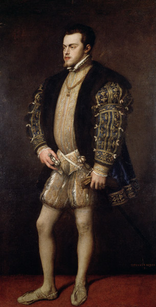 Portrait of Philip II (1527-98) of Spain von Tizian (Tiziano Vercellio/ Titian)