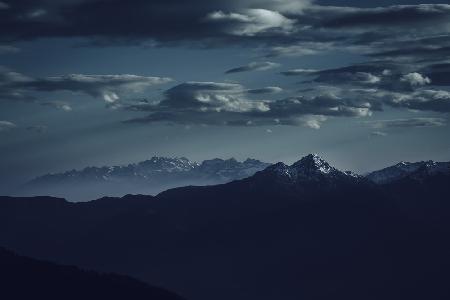 Lonely peak of mountains