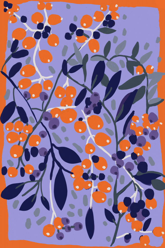 Blue And Orange Berries von Treechild