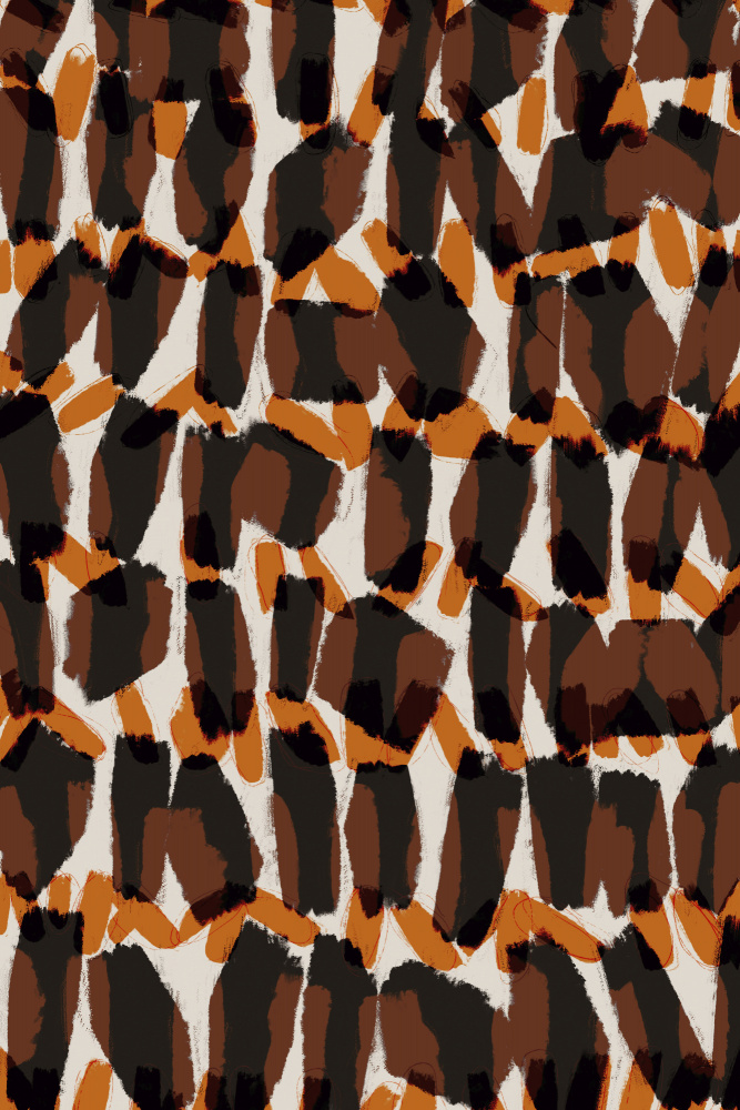 Brown Orange Brush Strokes von Treechild