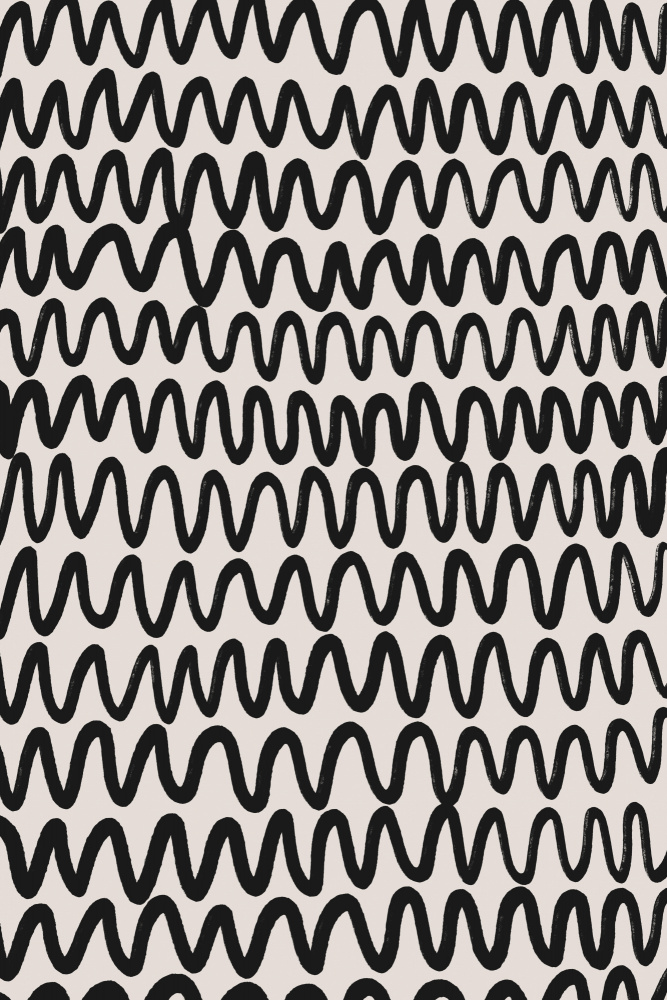 Thin Black Waves Pattern von Treechild