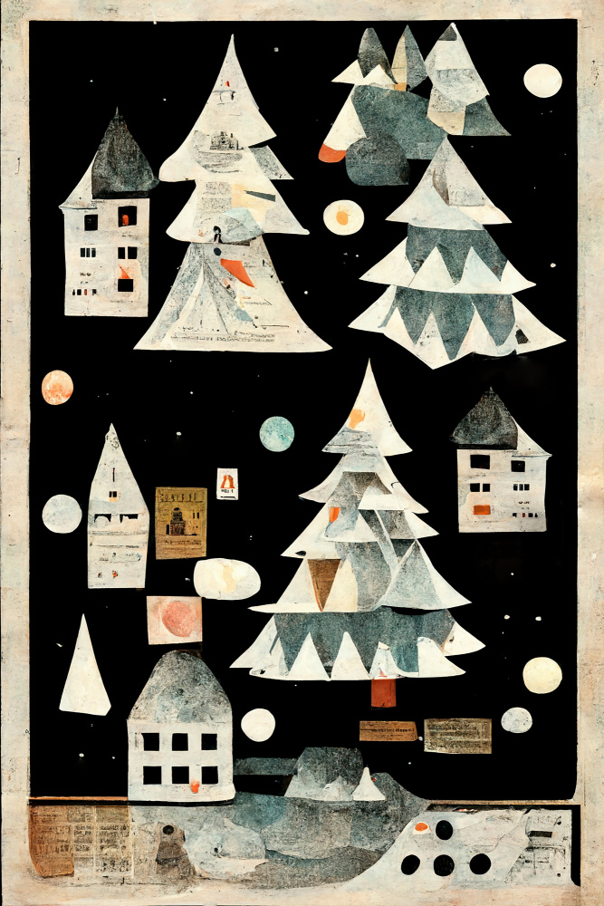 A Paper Village At Night von Treechild