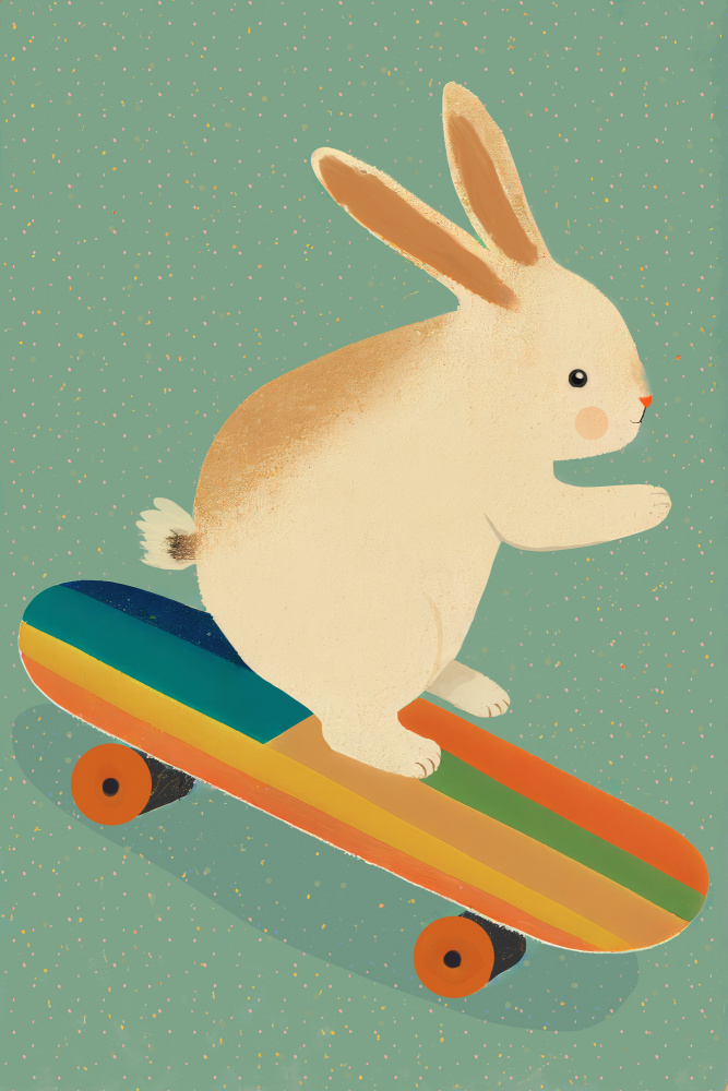 Bunny On Skateboard von Treechild