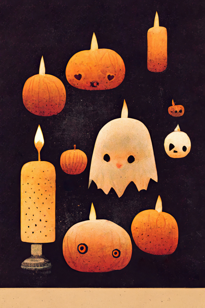 Candles, Pumpkins And A Ghost von Treechild