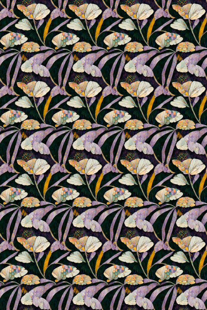 Purple Leafs Pattern von Treechild