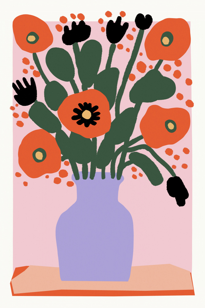 Poppy In Purple Vase von Treechild