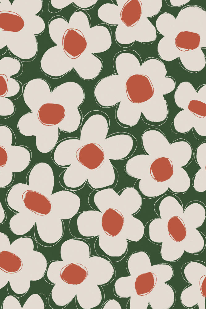 Cute Beige Flower Pattern von Treechild