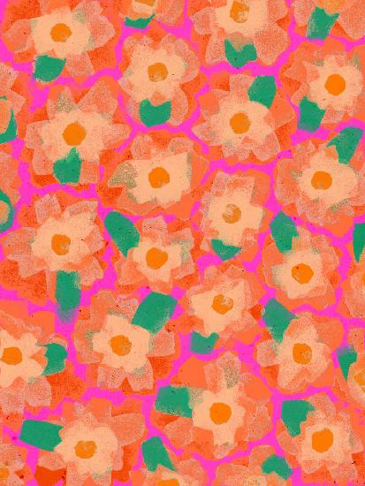 Cute Orange Flower Pattern