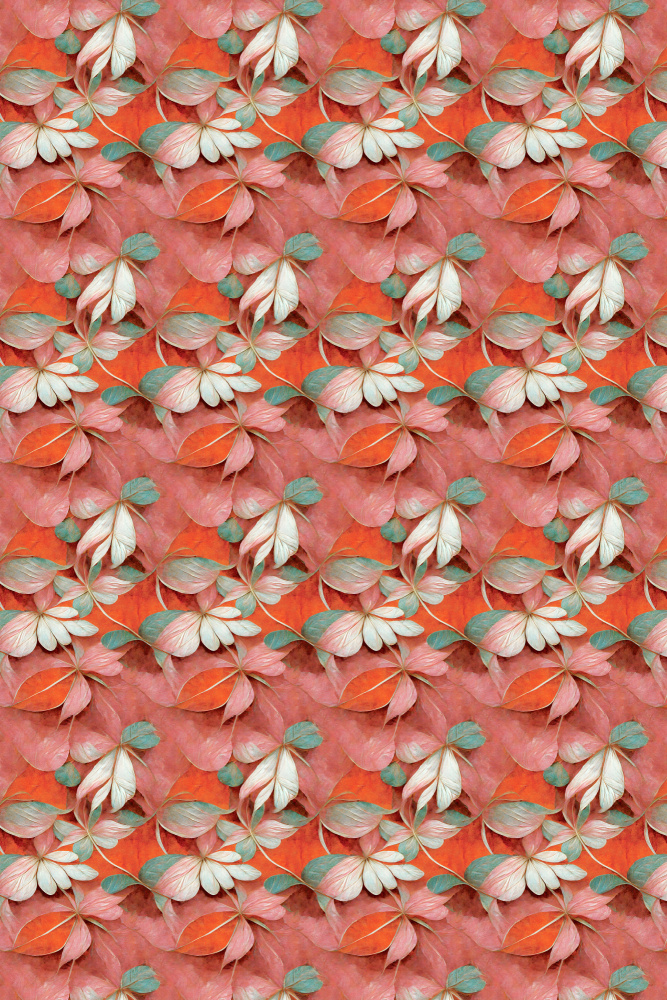 Orange Floral Pattern von Treechild