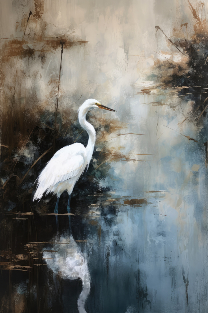 Egret in Lake von Treechild