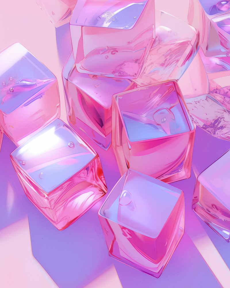 Pink Ice Cubes von Treechild