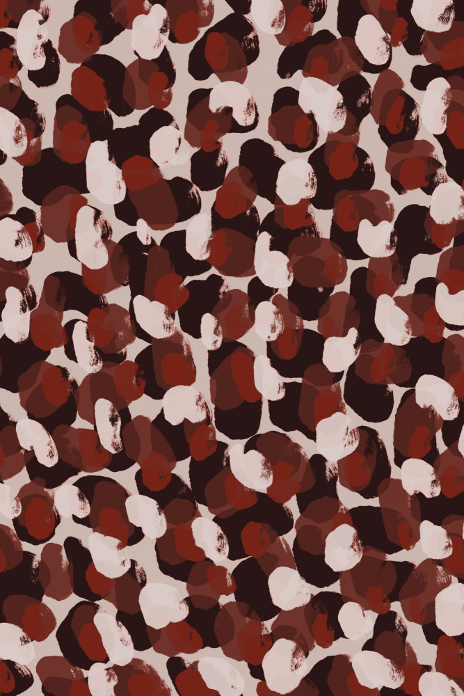 Red Beige Brown Dots Pattern von Treechild