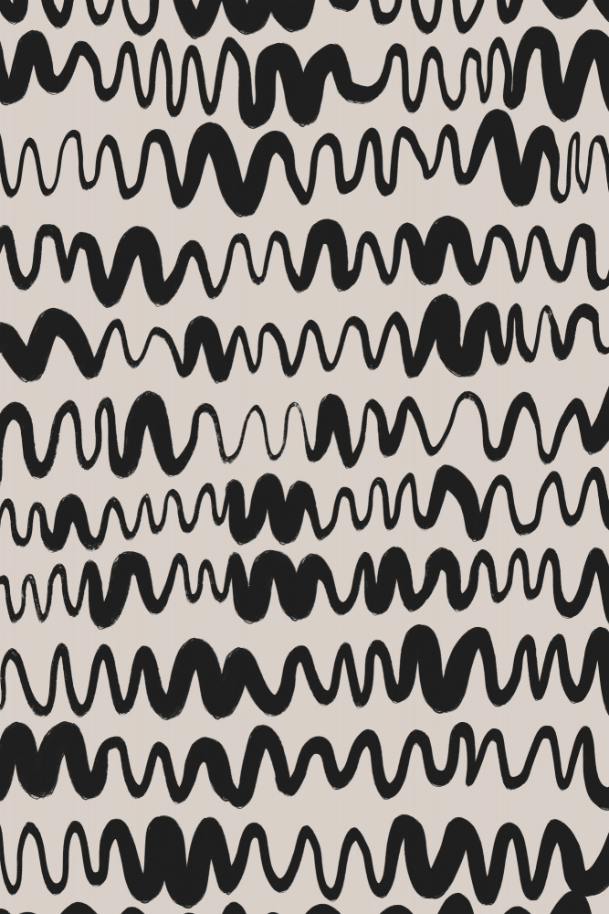 Black Waves Pattern von Treechild