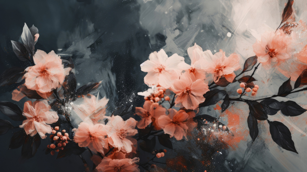 Coral Floating Blossoms von Treechild