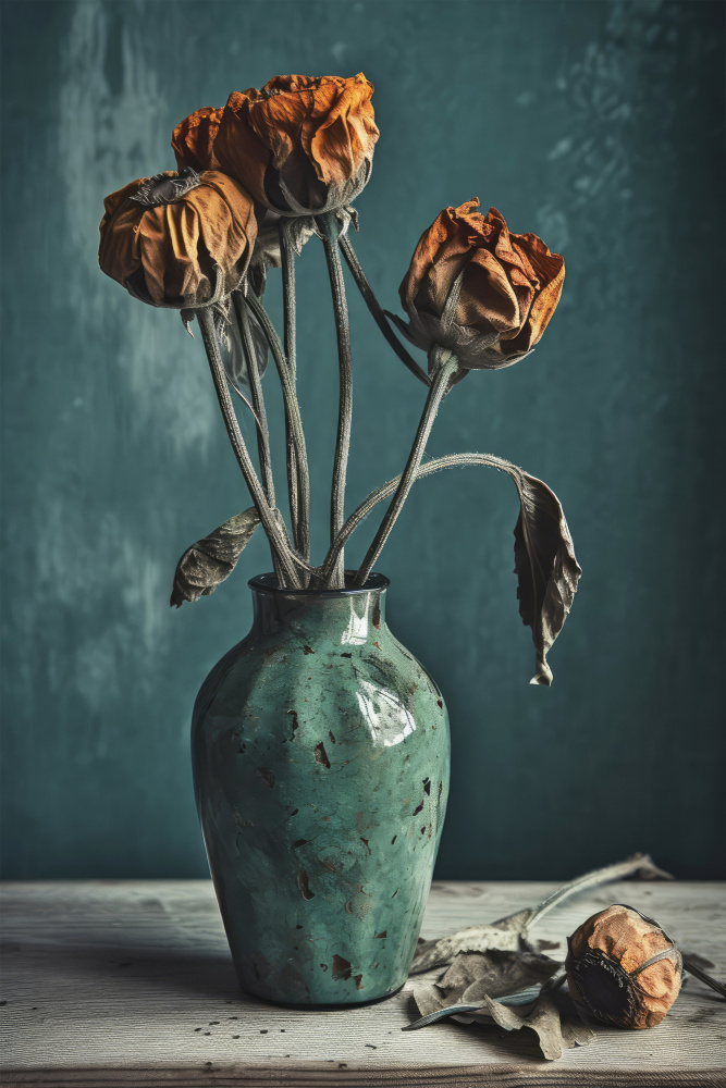 Dry Flowers In Turquoise Vase von Treechild