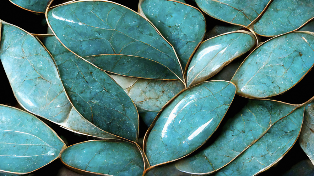 Turquoise Leafs von Treechild