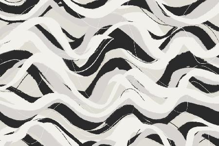 White Black Waves Pattern Square