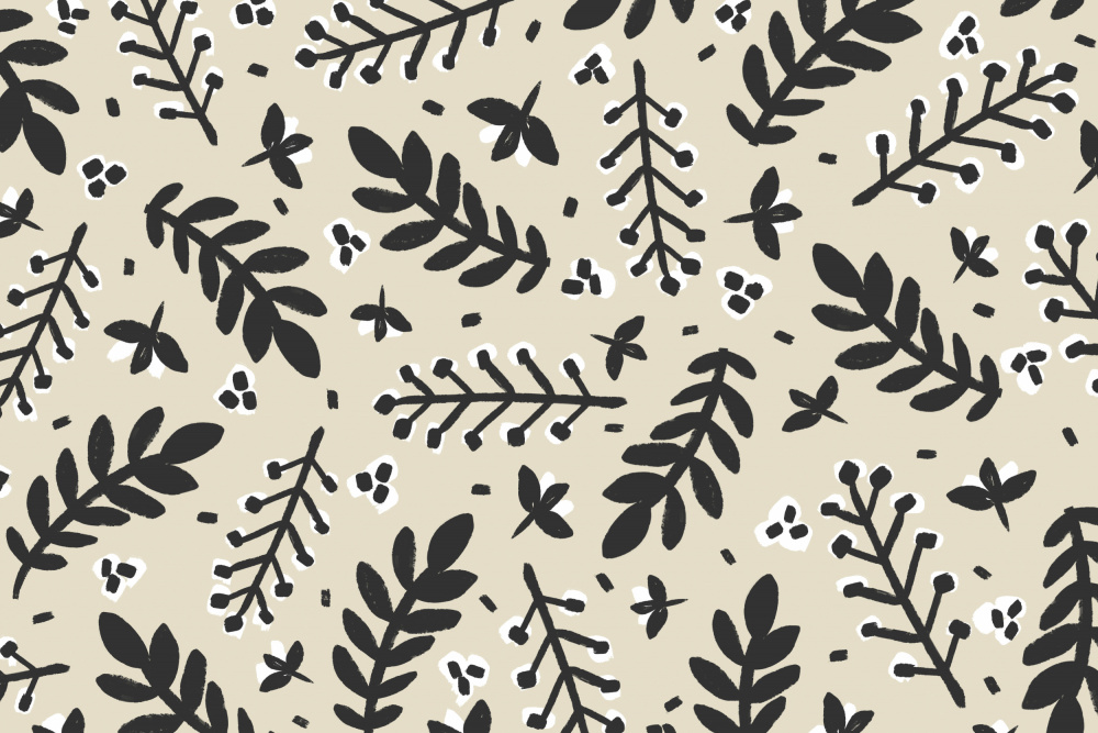 Branches on Beige Background Square von Treechild