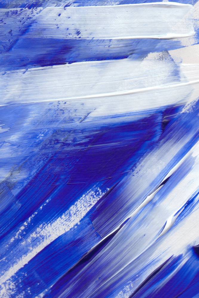 White on Blue Brush Strokes von uplusmestudio