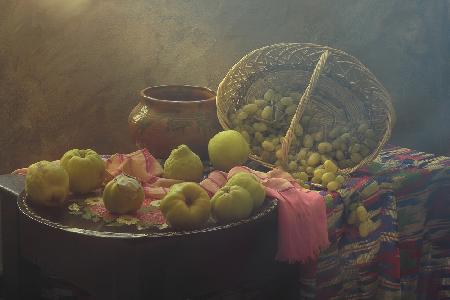 Still Life with quince in oriental stile