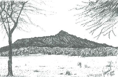 Mountain from boat club at lake Naivasha, Kenya