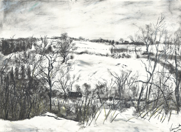 Snow over land at Osmotherley von Vincent Alexander Booth