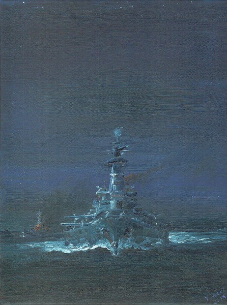 USS Washington sights Kirishima on radar at Guadalcanal 1942 von Vincent Alexander Booth