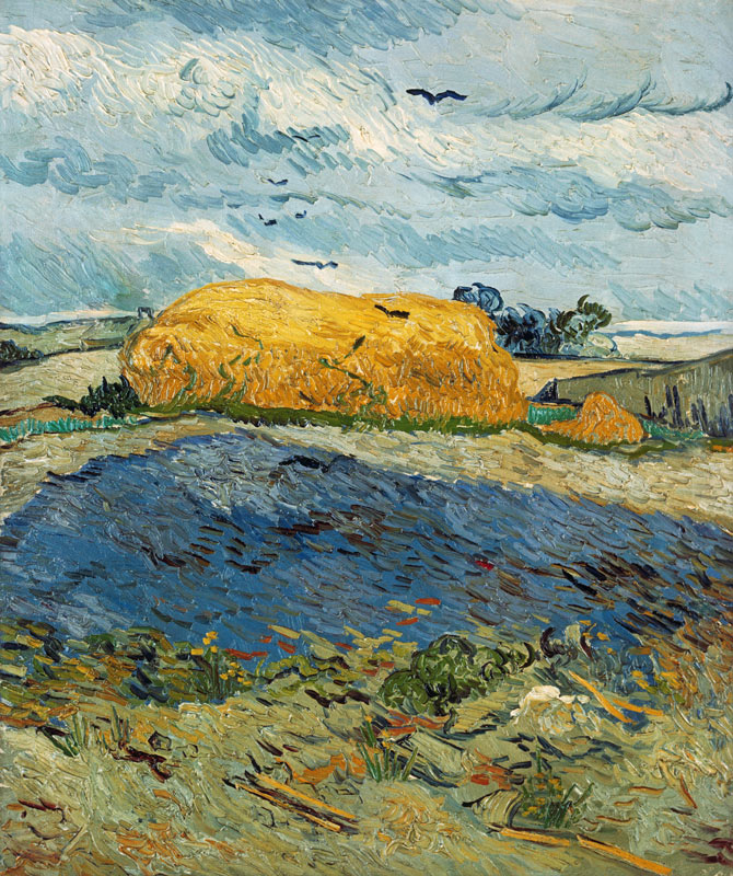 Heuschober an einem Regentag von Vincent van Gogh