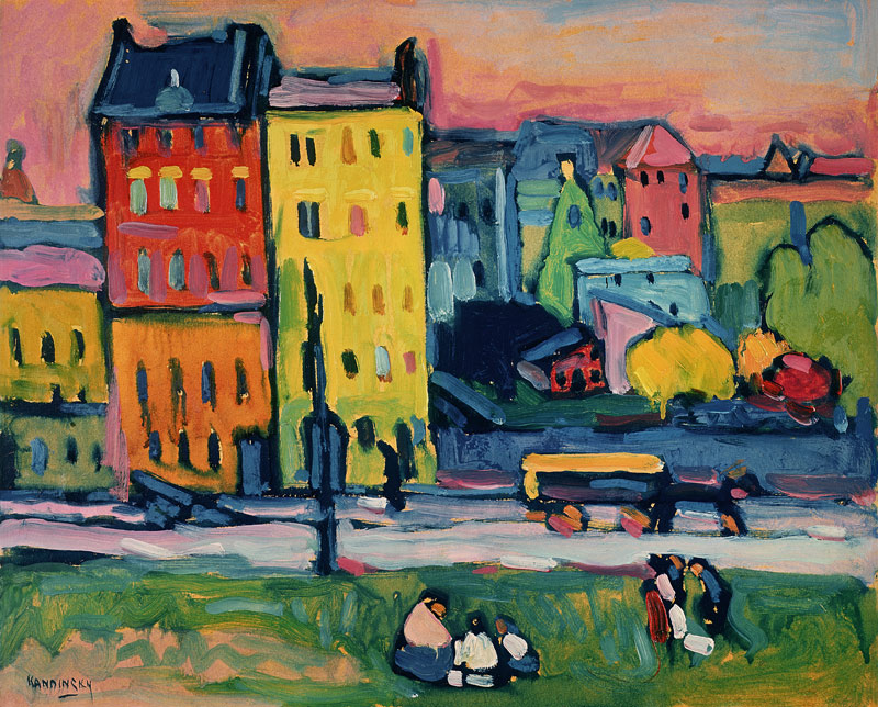 Häuser in München von Wassily Kandinsky