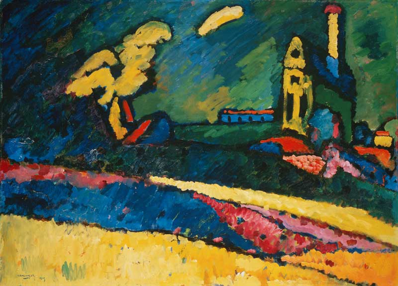 Murnau - Landschaft mit Kirche I von Wassily Kandinsky