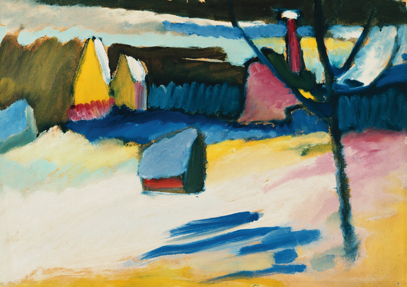 Murnau, Landschaft mit kahlem Baum, Spätherbst von Wassily Kandinsky