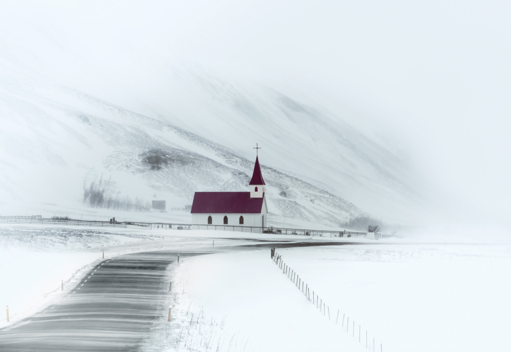 Church in snow von Wei (David) Dai