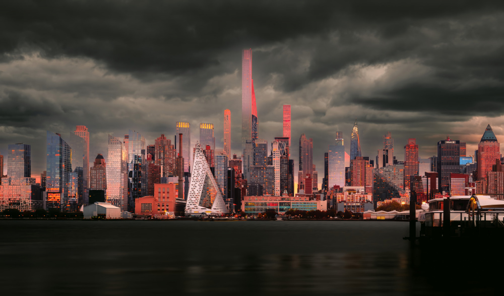 Manhattans Fiery Sunset von Wei (David) Dai