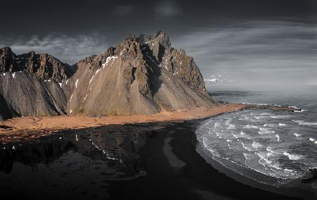 Black sand beach