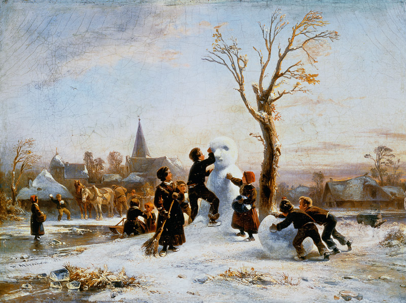 Der Schneemann im Dorf von Wilhelm Alexander Meyerheim