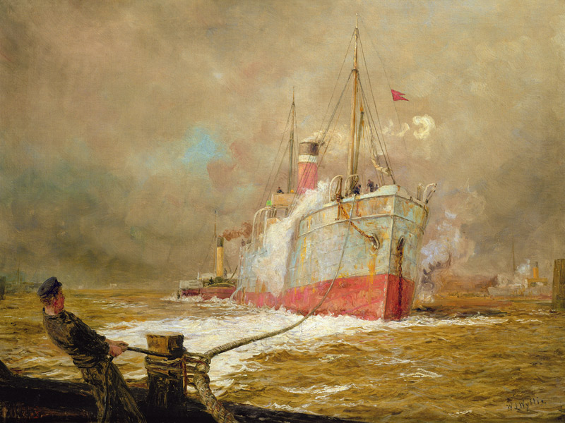 Docking a Cargo Ship von William Lionel Wyllie