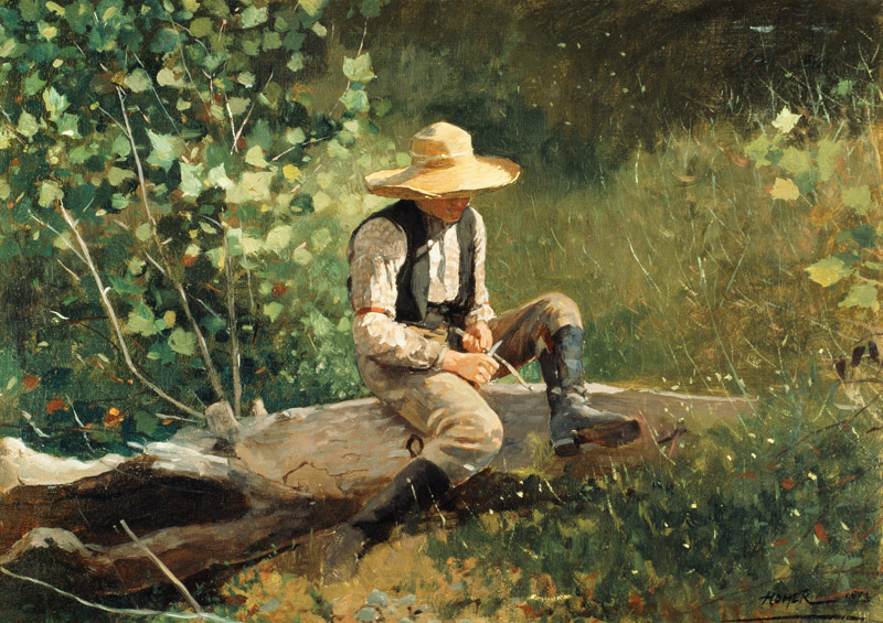 Schnitzender Junge von Winslow Homer