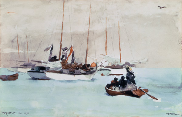 Schooners at Anchor, Key West von Winslow Homer